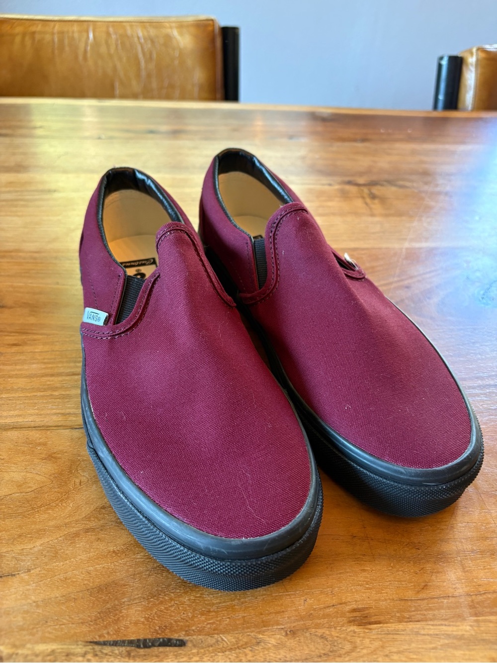 Vans Slip-On Canvas Sneakers in Burgundy - never worn